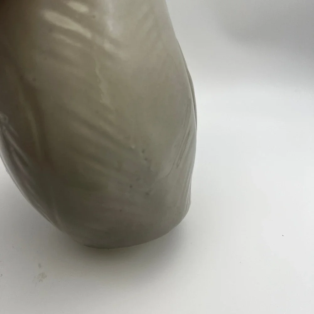 Vintage Ceramic Owl Vase Brush Holder, Vanity Organizer